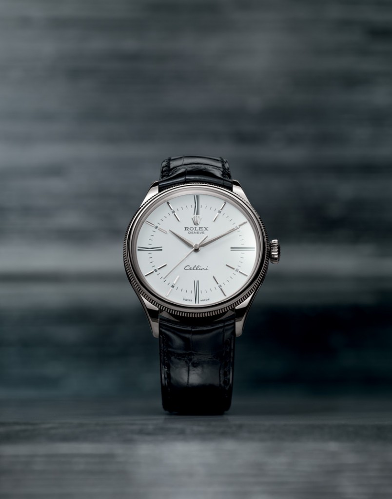 Rolex Cellini Time Replica Watches black leather strap