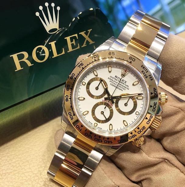 The luxury replica watches are made from gold and Oystersteel.